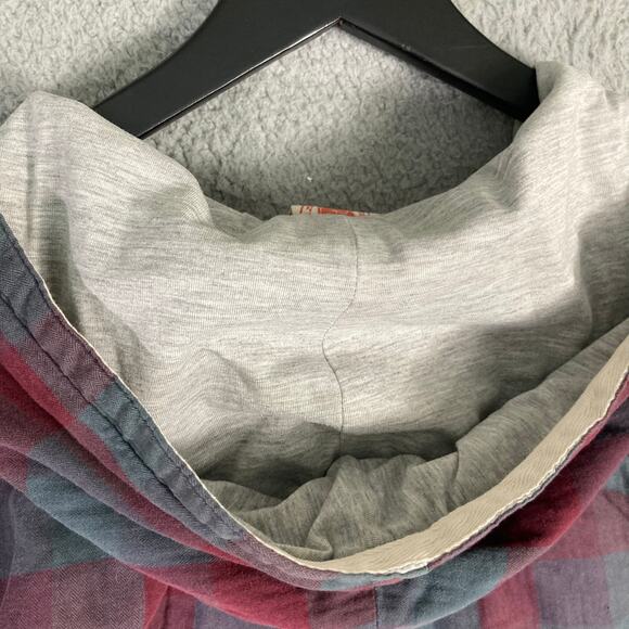 Body Glove Plaid Flannel Hoodie Shirt XL Button Down Western Grunge Casual - Picture 9 of 9